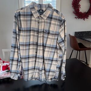 O'Neill Blue and Gray Plaid Button Down Shirt